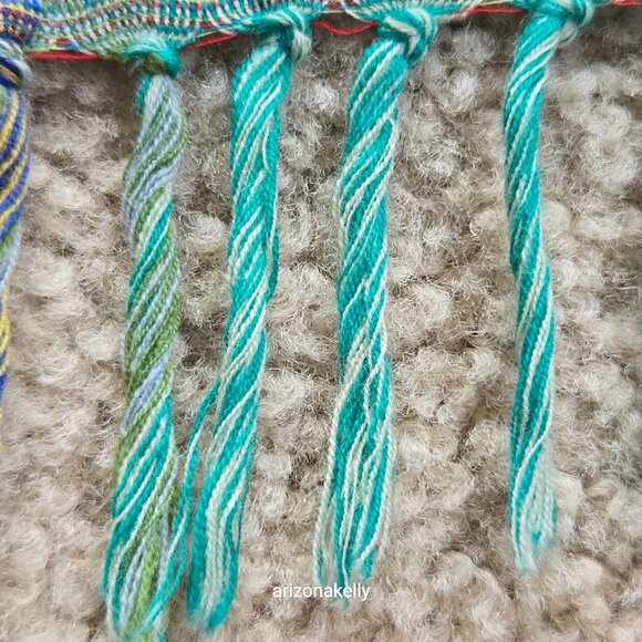 Woven Wool Scarf Butterfly Flowers Colorful Vibrant - Picture 7 of 12